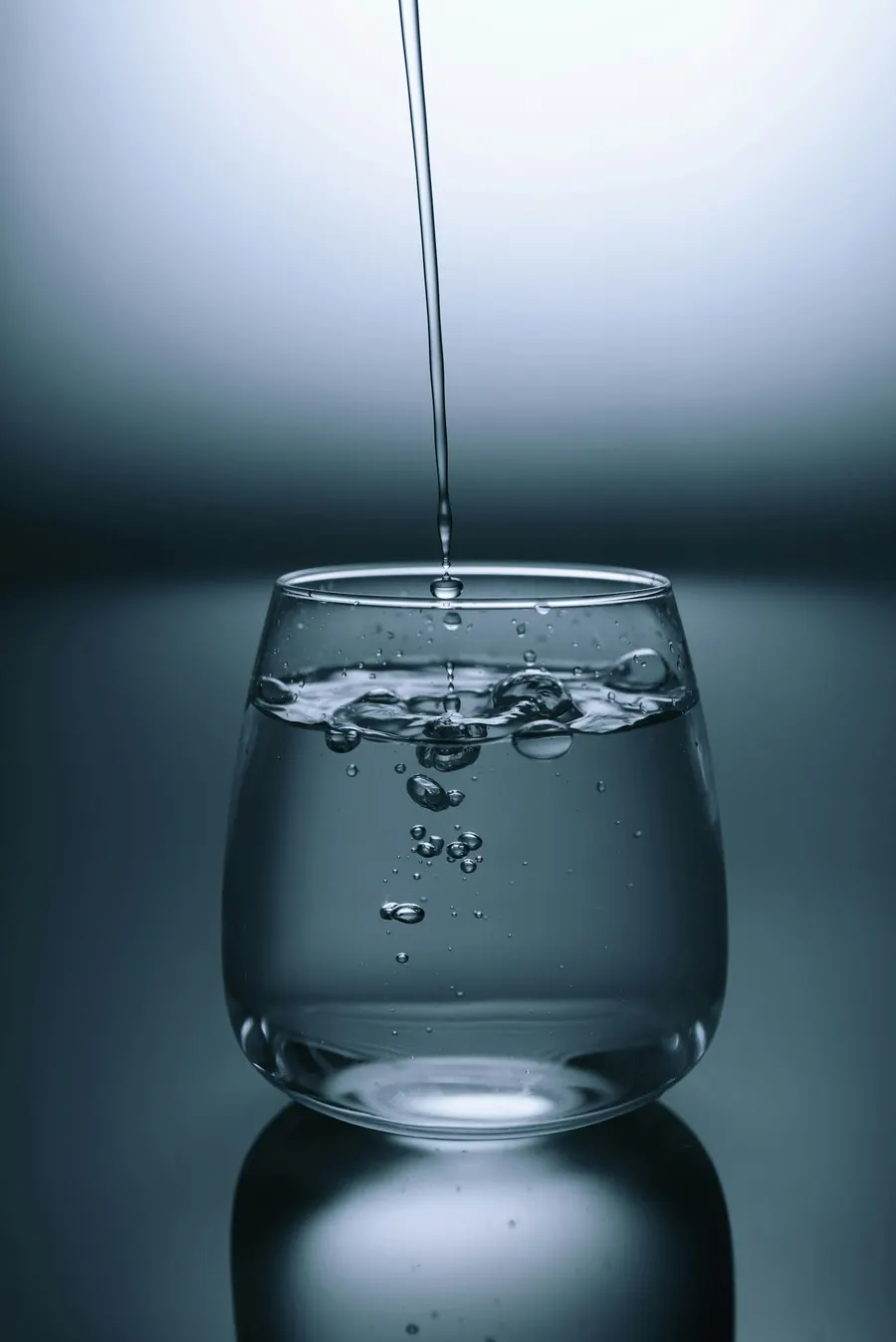 Water being poured into a glass
